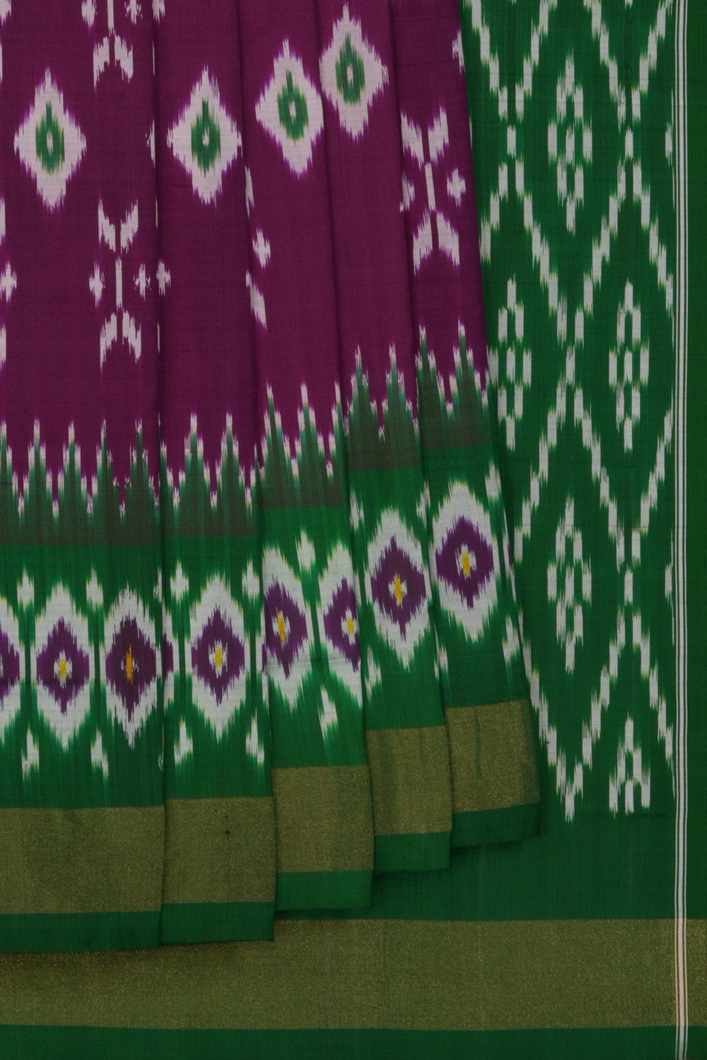 Image of Pochampally Ikat Purple Saree